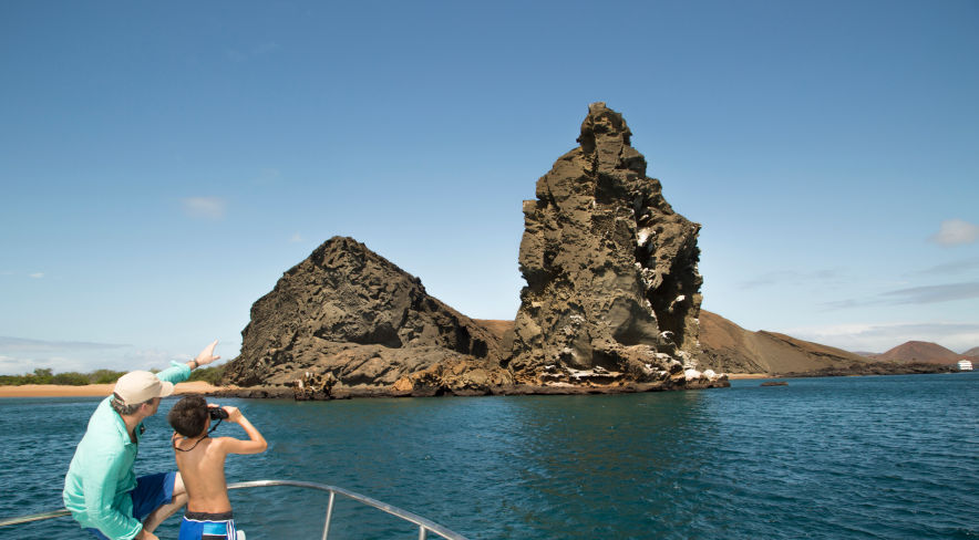 Exploring the Galapagos National Park: Colossal Pinnacle Rock at Bartolome Island