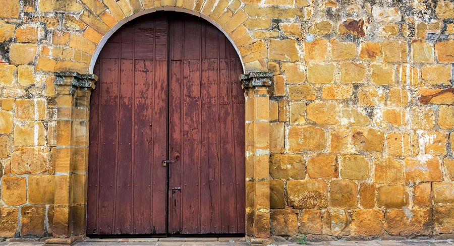 Colonial door in Colombia