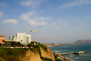 The coastline of Lima, Peru