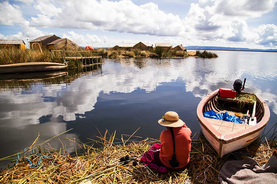 Comunidad en Lago Titicaca, Perú