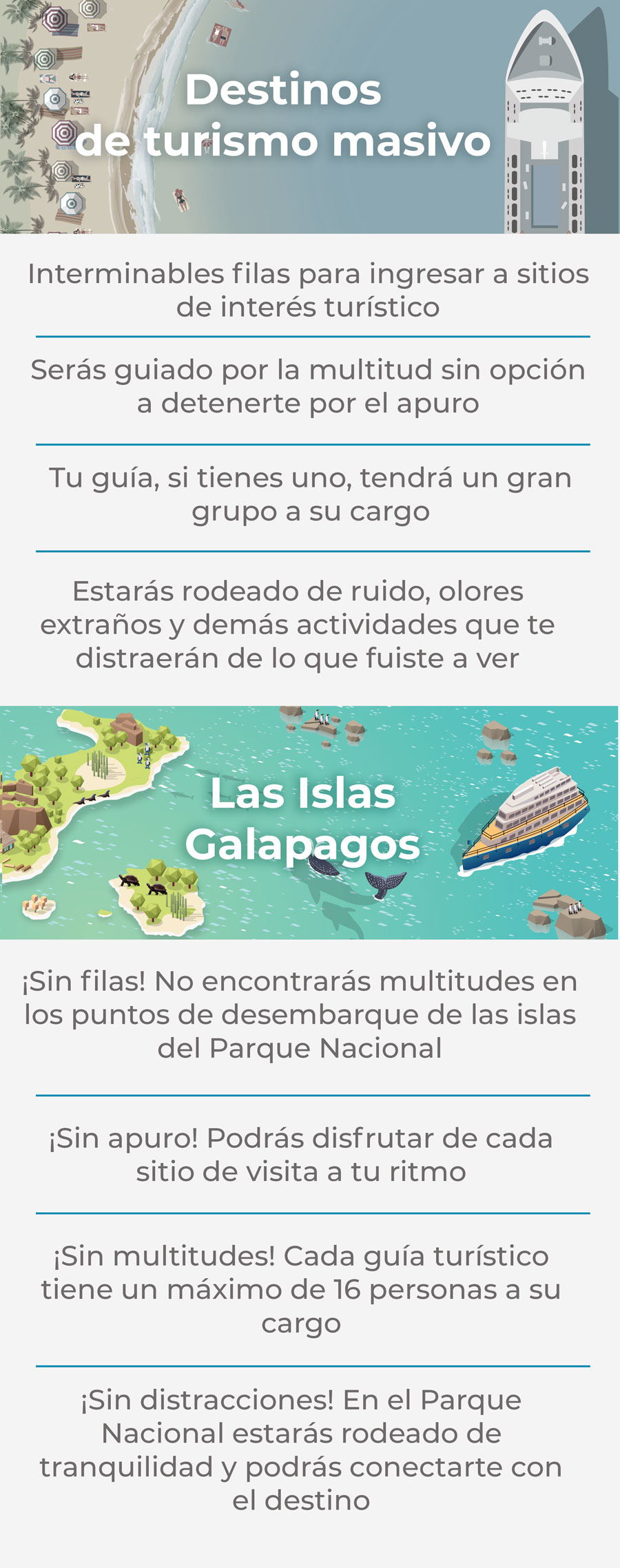 Destinos con turismo masivo vs. Las Islas Galápagos