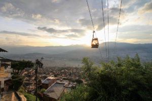 Cable car in Medellin, Colombia