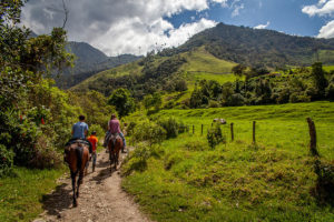 Horseback riding in Cocora Valley, Colombia