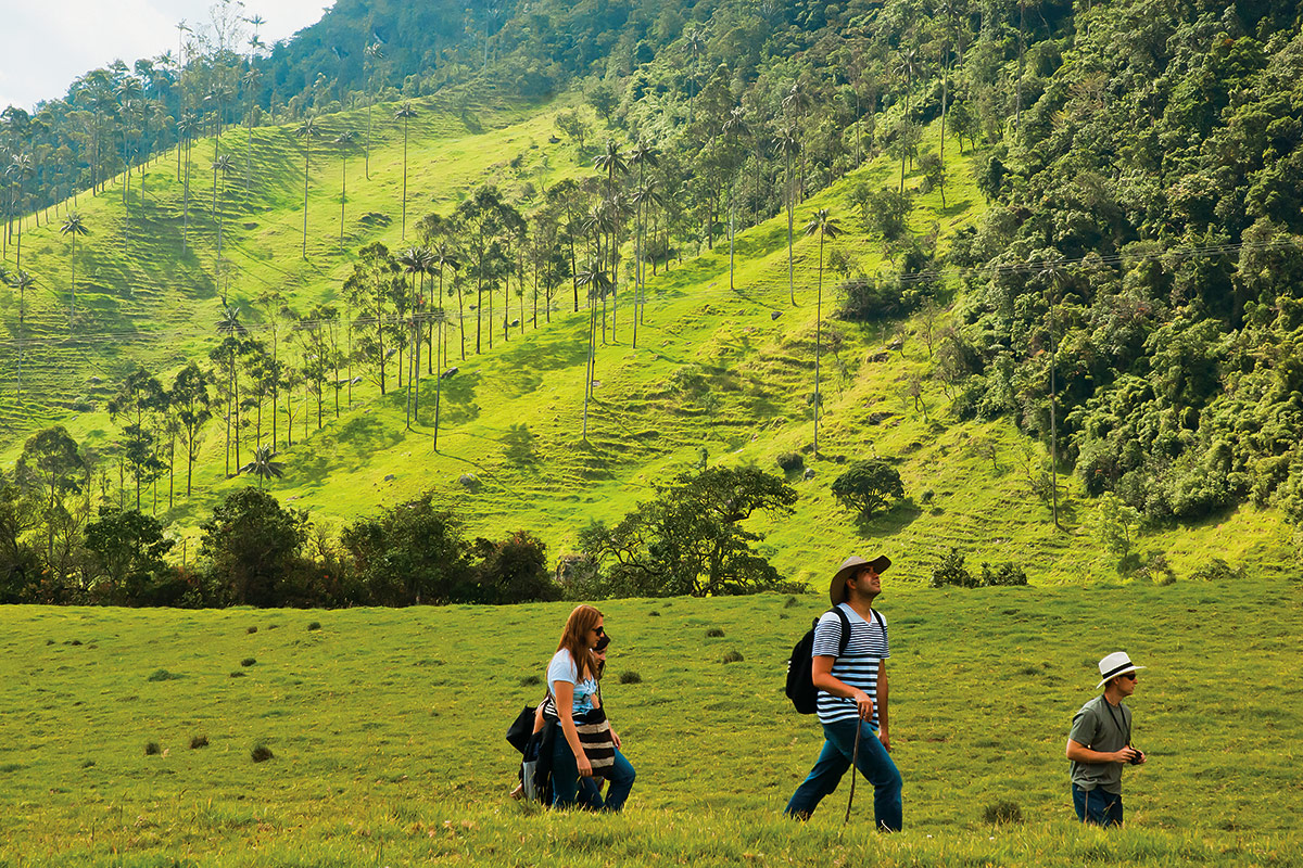 Tourists at the Coffee triangle region in Colombia