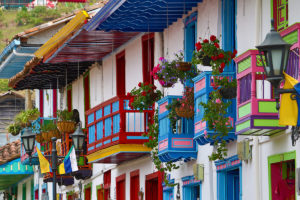 Colorful balconies in Colombia