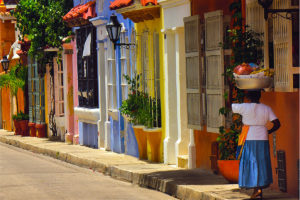 Woman in the streets of Cartagena, Colombia