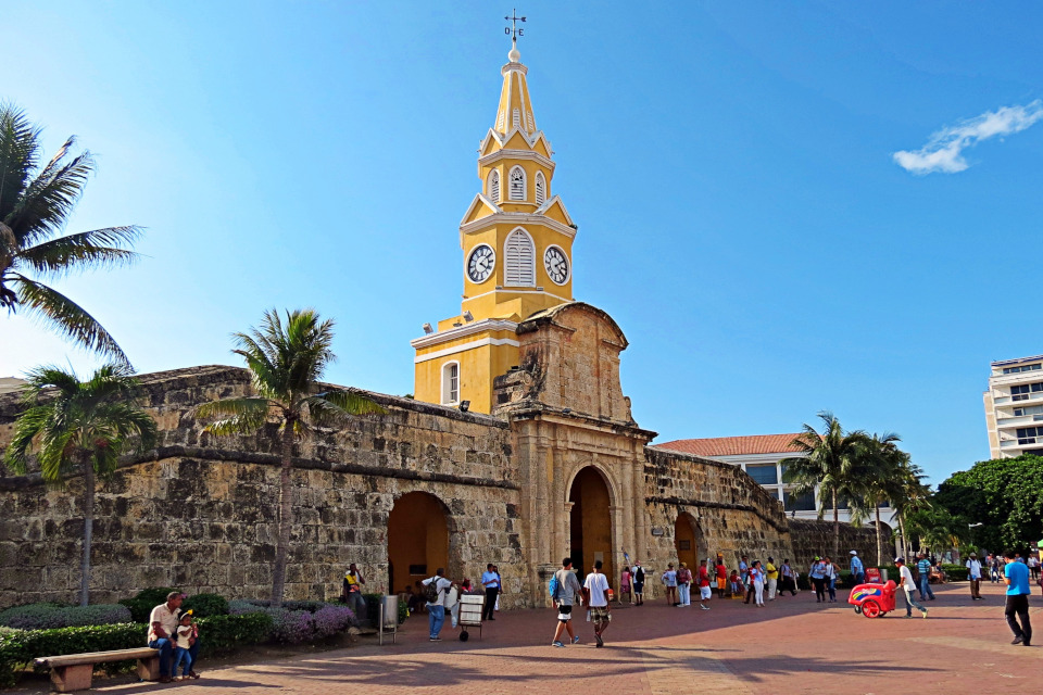 Clocktower in Cartagena's Old Town