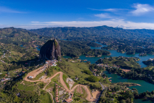 Panoramic View Of The Stone The Guatapé Peñol And The