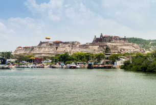 San Felipe Castle on the water in Cartagena