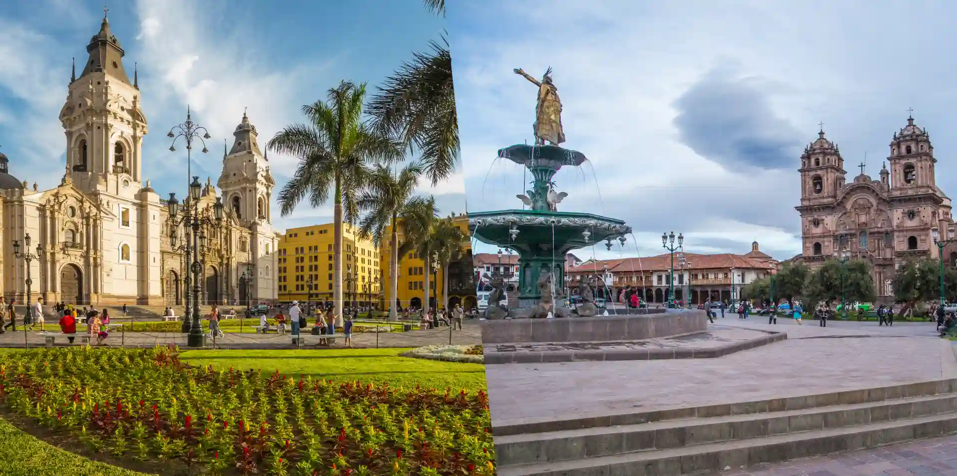 The cities of Lima and Cusco