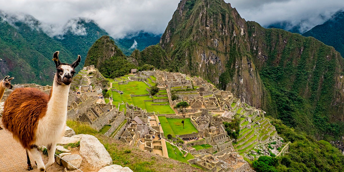 Machu Picchu citadel from distance
