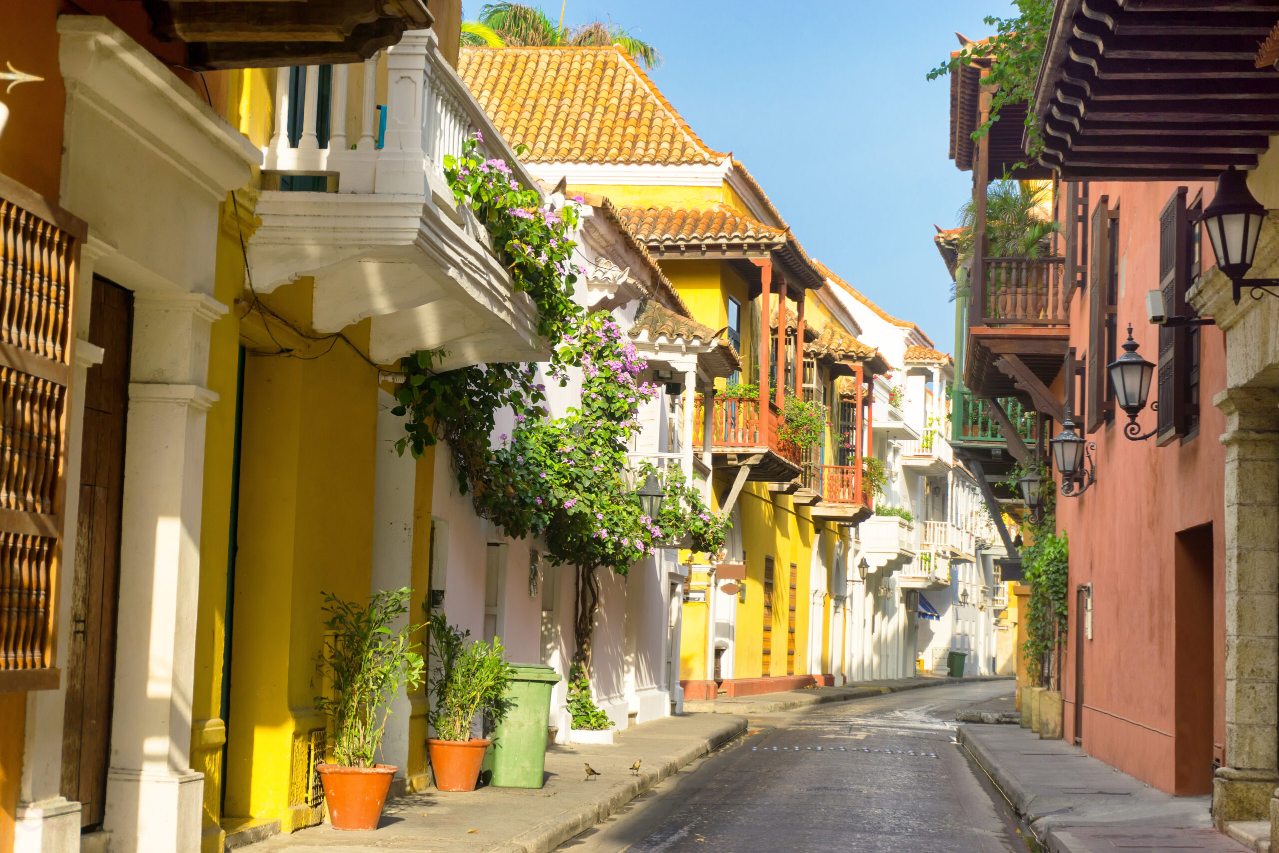 Colorful facades in Cartagena