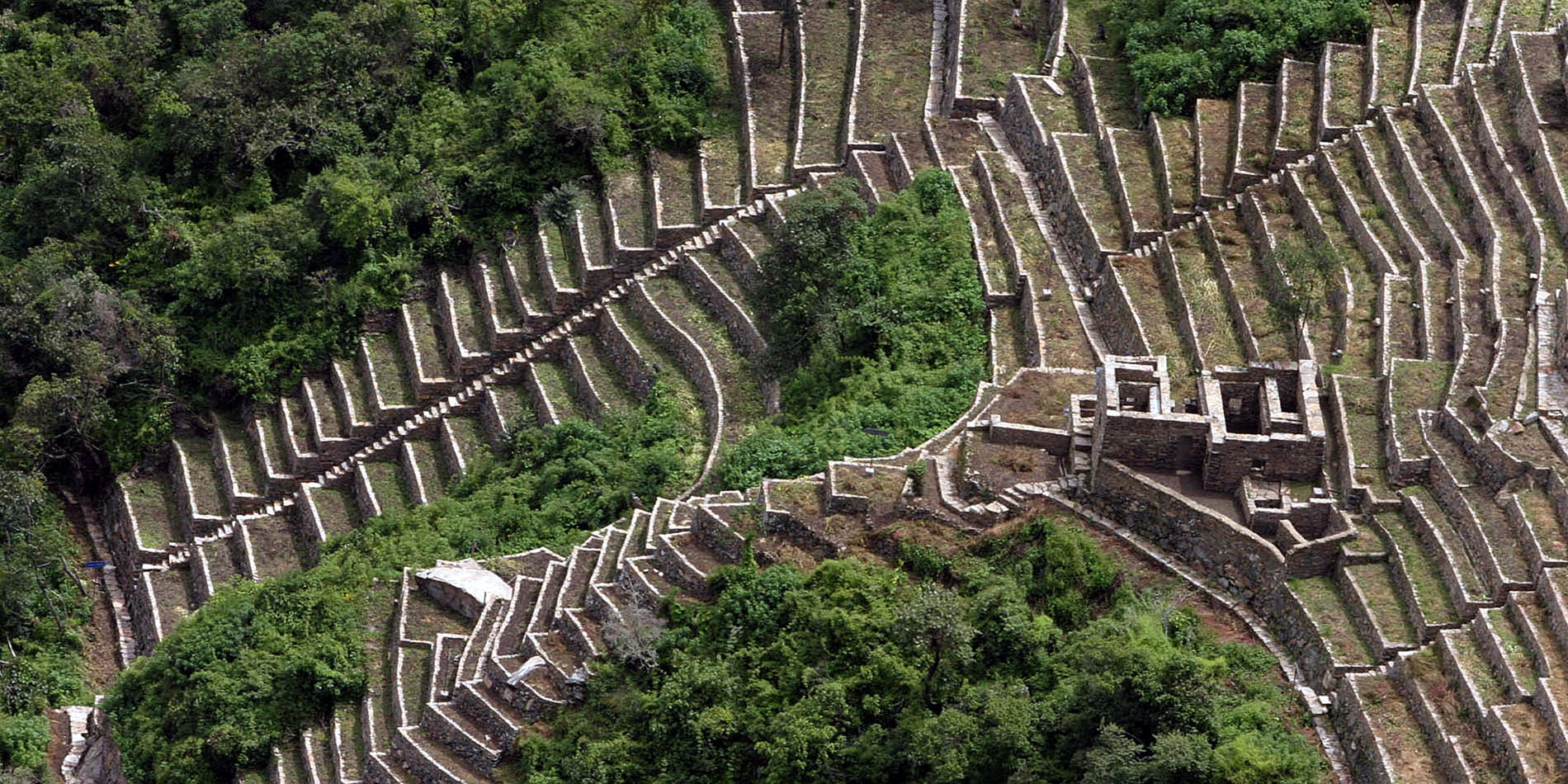 Skyview of terraced agriculture technique 