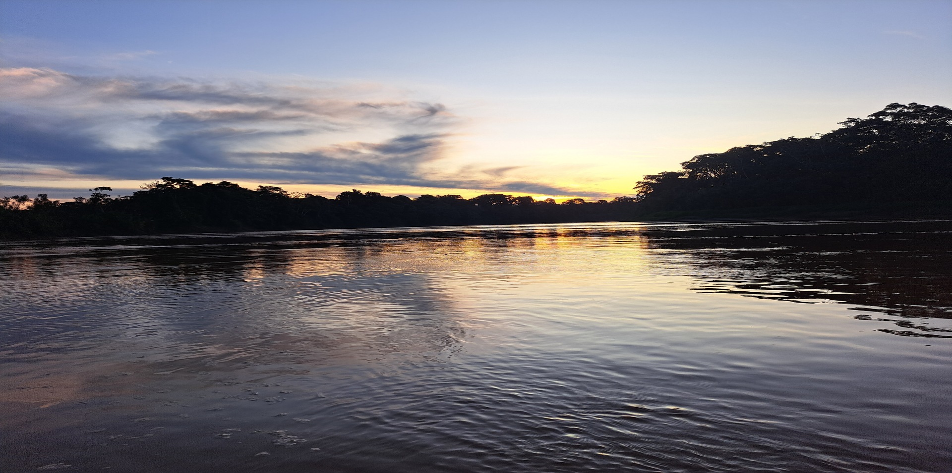 Tambopata river skyview in Peruvian Amazon