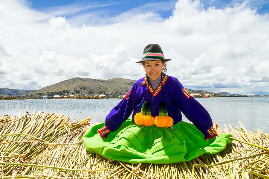 Peruvian girl in traditional dress