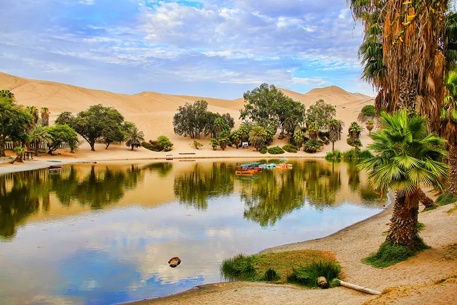 Oasis en Huacachina, Perú
