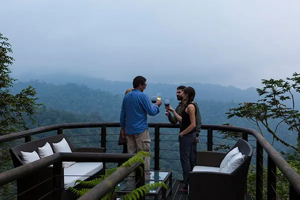 Mashpi Lodge rooftop celebration